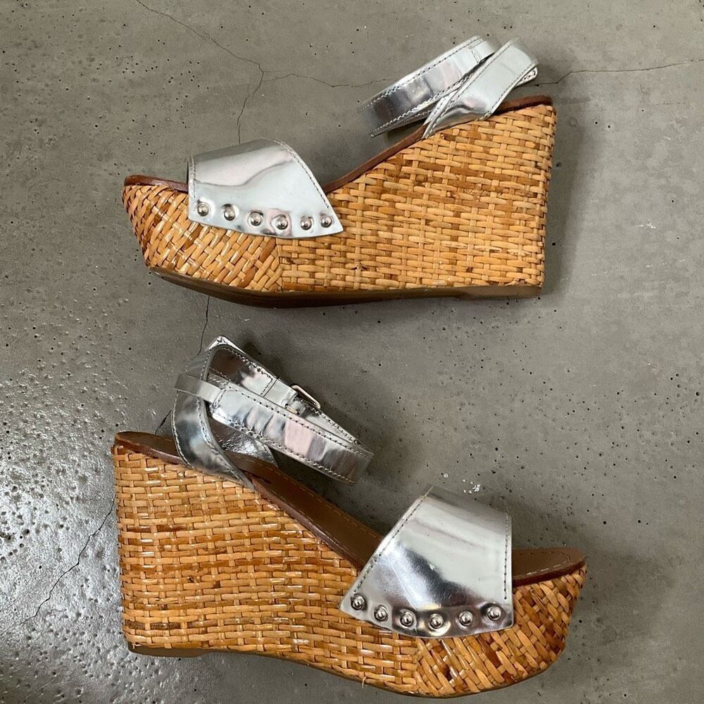 Prada Woven Metallic Wedges - Picture 4 of 11